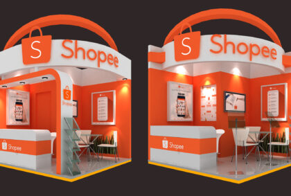 Design Booth 3x3 Shopee yang menarik untuk Job Fair Event.