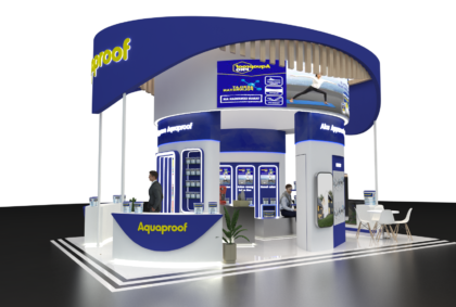 Jasa Booth Aquaproof Design Exhibition Tema Menarik Hitech